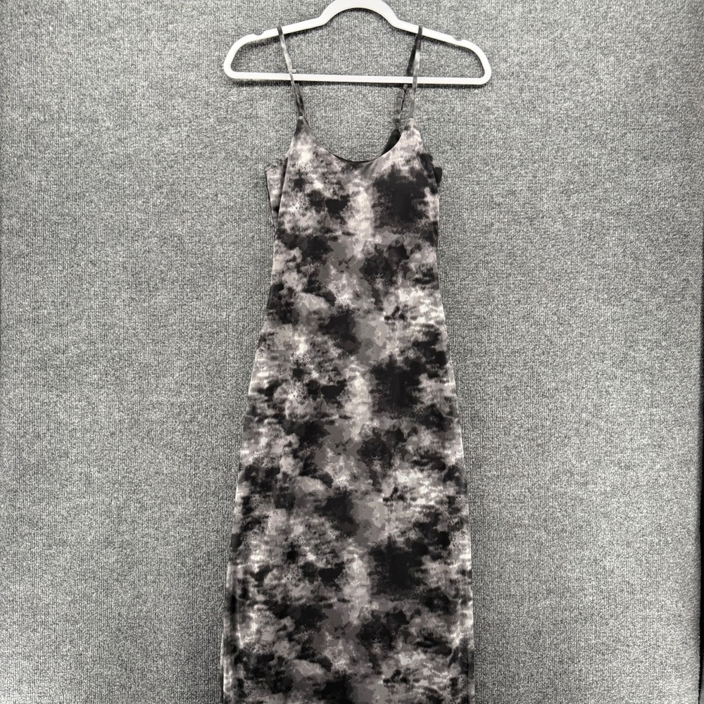 No Boundaries‎ Y2K Dress Womens S Gray Black Mesh Tie Dye Sleeveless Tank Maxi